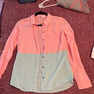 Volcom color block small button down